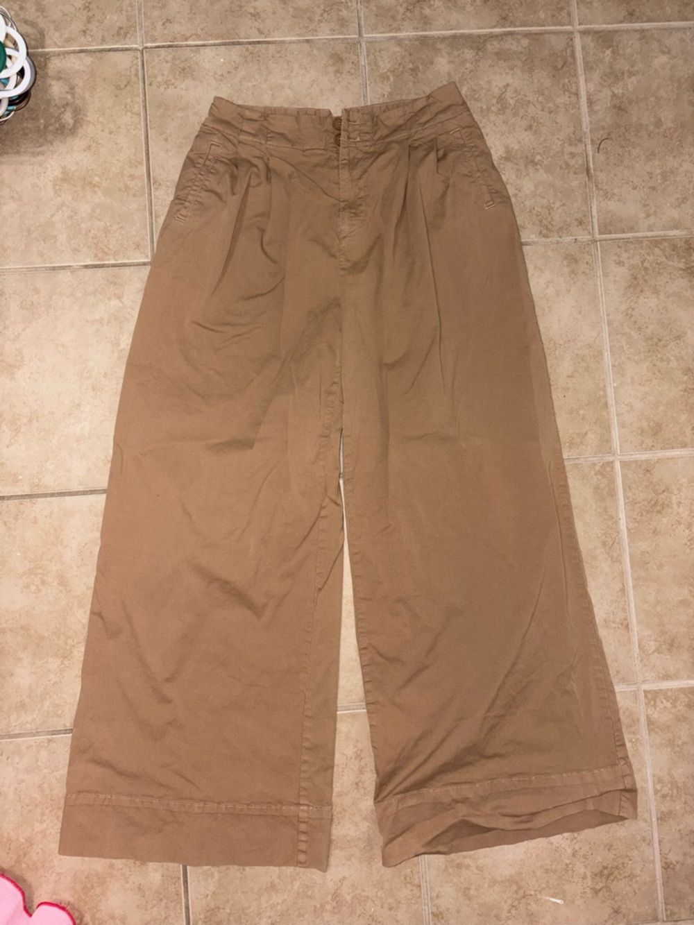 Maeve Wide-Leg Pants in Tan